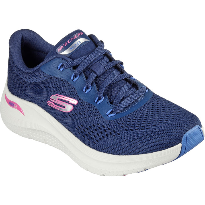 Womens Wide Fit Skechers 150051 2.0 Arch Fit Big League Trainers in Black/Black - Image 1