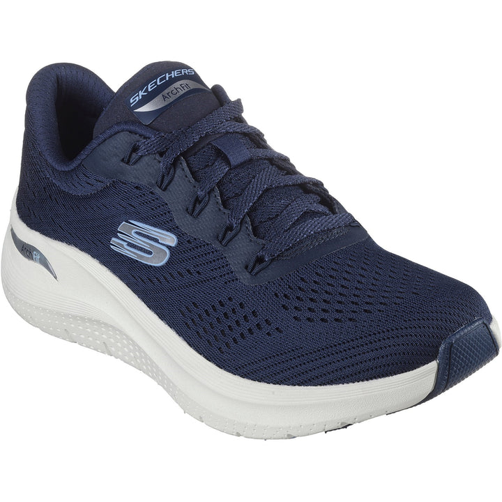 Womens Wide Fit Skechers 150051 2.0 Arch Fit Big League Trainers in Black/Black - Image 1