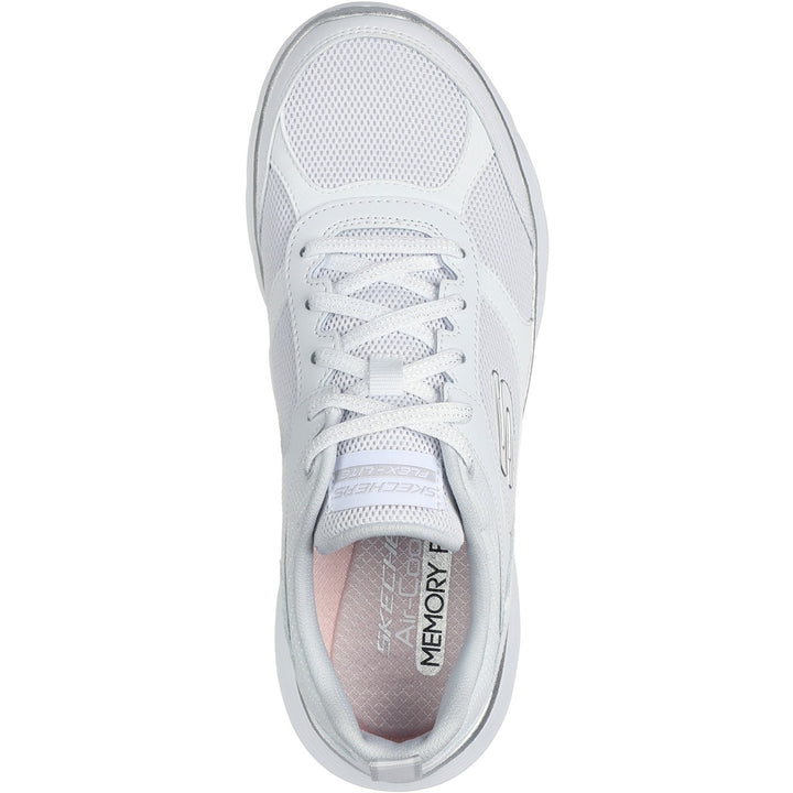 Womens Wide Fit Skechers 150202 Flex Appeal 5.0 Fresh Touch Trainers in Navy/Hot Pink - Image 1