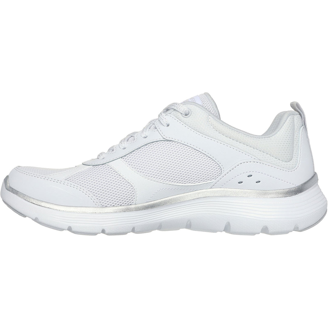 Womens Wide Fit Skechers 150202 Flex Appeal 5.0 Fresh Touch Trainers in Navy/Hot Pink - Image 10