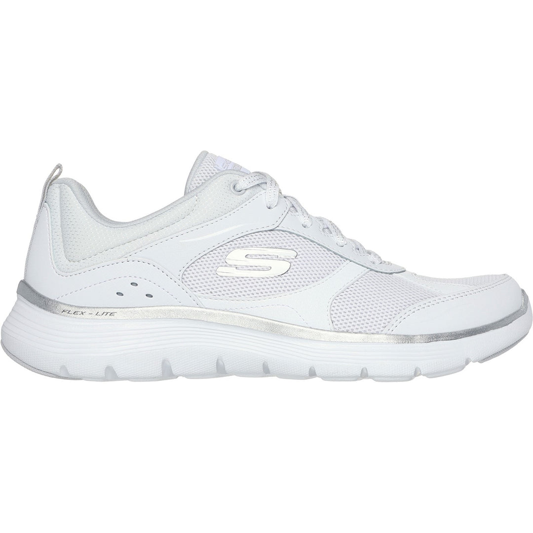 Womens Wide Fit Skechers 150202 Flex Appeal 5.0 Fresh Touch Trainers in Navy/Hot Pink - Image 8