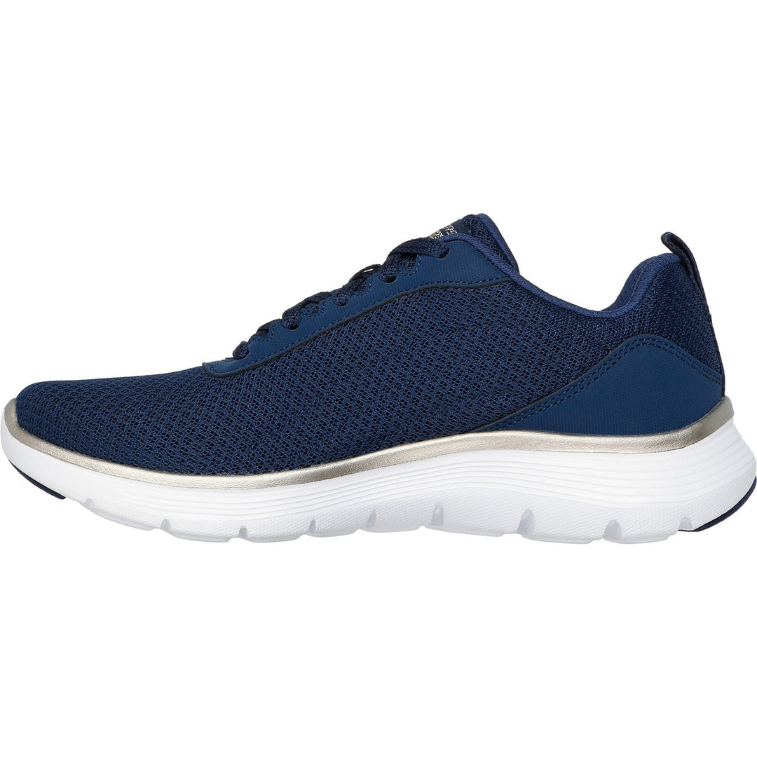 Womens Wide Fit Skechers 150206 Flex Appeal 5.0 Uptake Trainers in White/Silver - Image 15