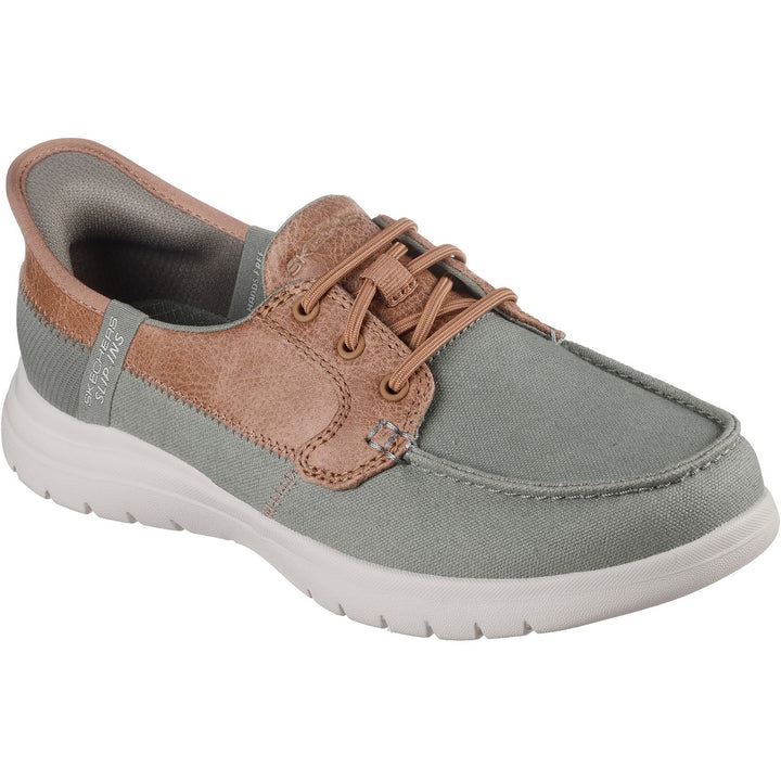 Women's Wide Fit Skechers 136536 Slip-ins On The Go Flex Palmilla Trainers in Navy - Image 1