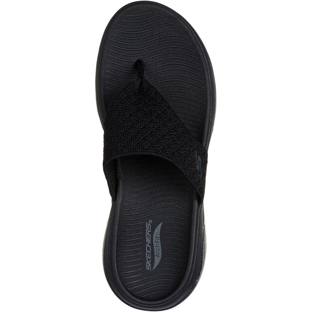 Women's Wide Fit Skechers 140803 Go Walk Arch Fit Sandals in Black - Image 5