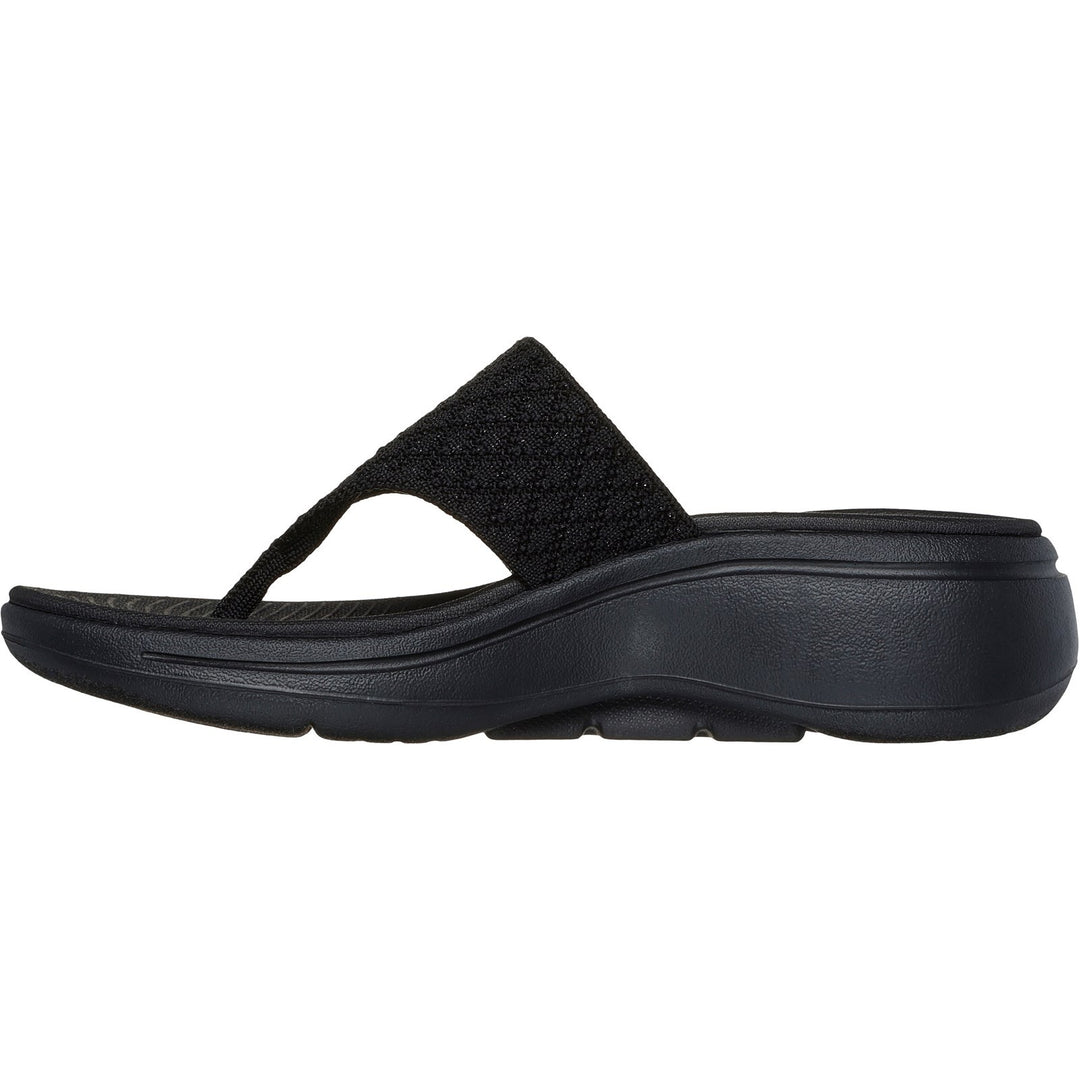 Women's Wide Fit Skechers 140803 Go Walk Arch Fit Sandals in Black - Image 4