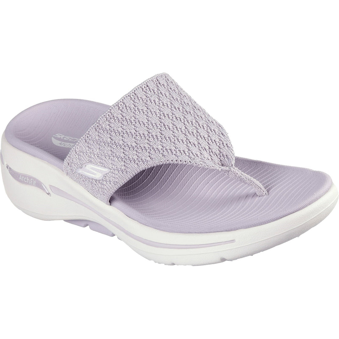 Women's Wide Fit Skechers 140803 Go Walk Arch Fit Sandals in Black - Image 8