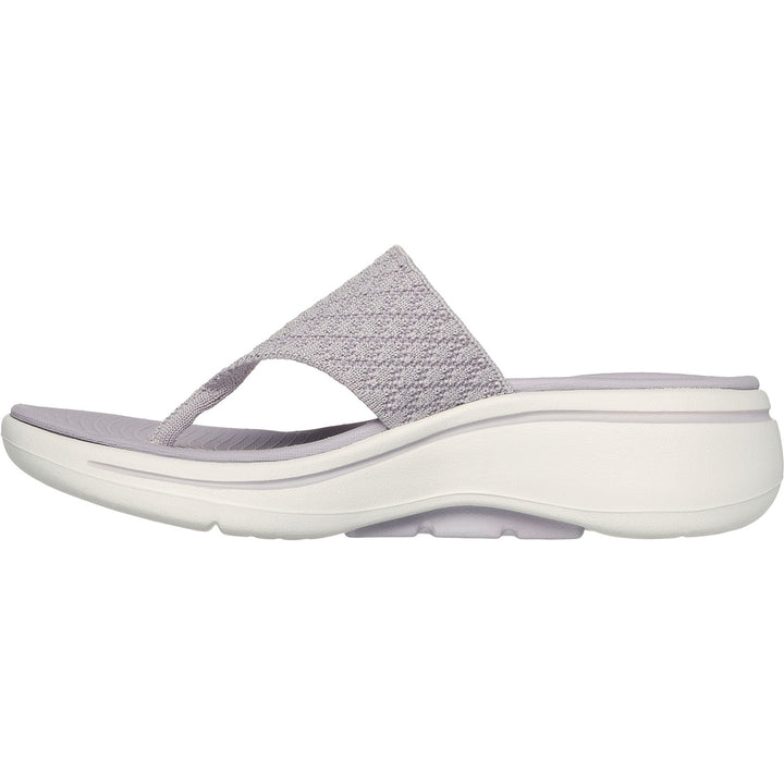 Women's Wide Fit Skechers 140803 Go Walk Arch Fit Sandals in Black - Image 1