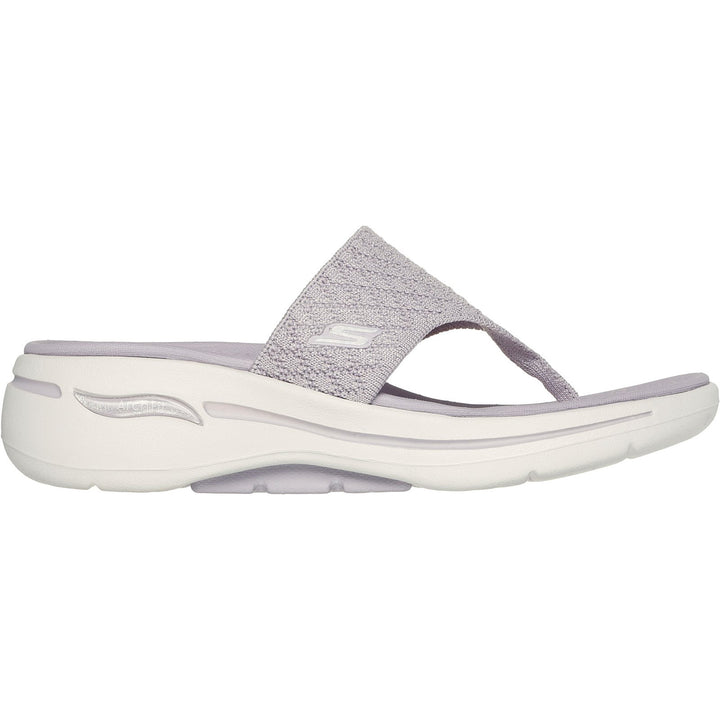Women's Wide Fit Skechers 140803 Go Walk Arch Fit Sandals in Black - Image 1