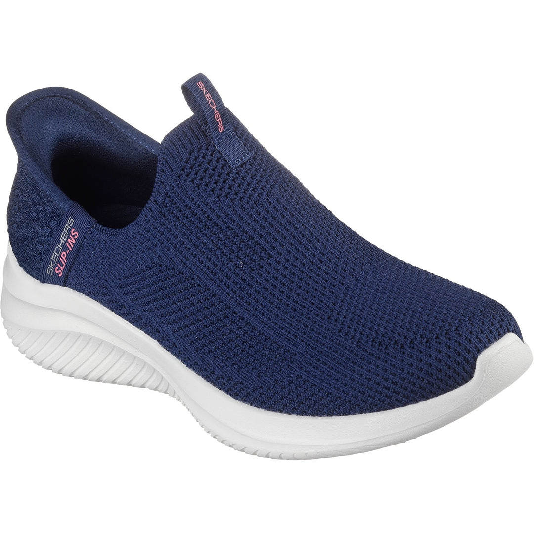 Women's Wide Fit Skechers 150450 Slip-ins Ultra Flex 3.0 Easy Win Trainers in Black/White - Image 9