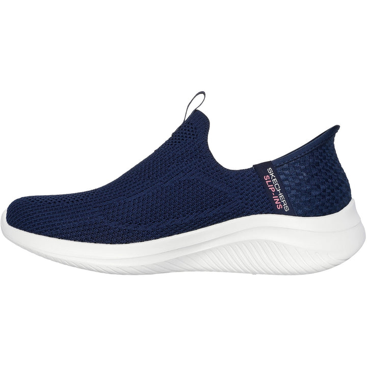 Women's Wide Fit Skechers 150450 Slip-ins Ultra Flex 3.0 Easy Win Trainers in Black/White - Image 1