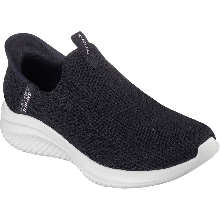 Women's Wide Fit Skechers 150450 Slip-ins Ultra Flex 3.0 Easy Win Trainers in Black/White - Image 1
