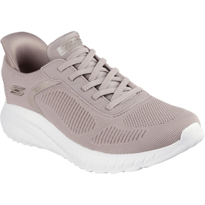 Women's Wide Fit Skechers Slip-ins 117497 Waves Bobs Sport Squad Trainers in Black - Image 1