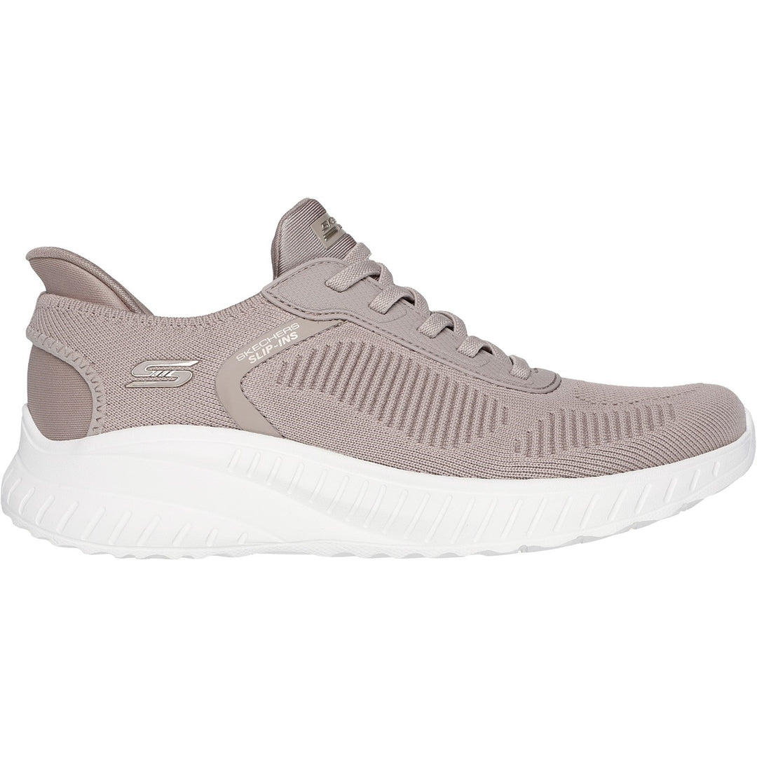 Women's Wide Fit Skechers Slip-ins 117497 Waves Bobs Sport Squad Trainers in Black - Image 24