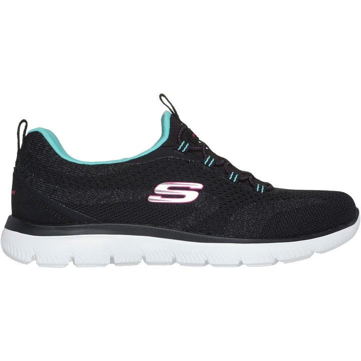 Women's Wide Fit Skechers 150120 Summits New Nature Trainers in Black/Multi - Image 1