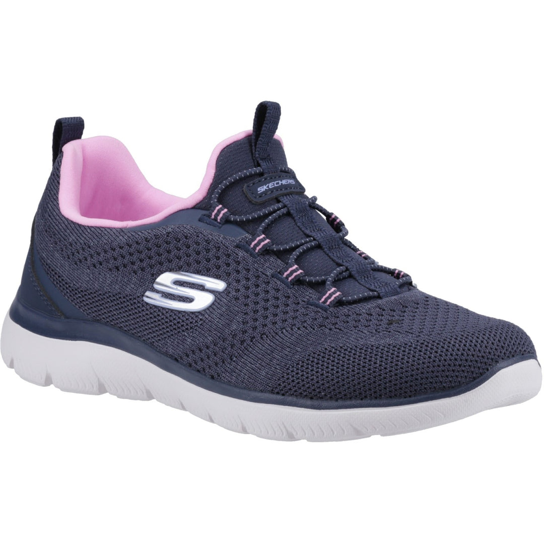 Women's Wide Fit Skechers 150120 Summits New Nature Trainers in Black/Multi - Image 8