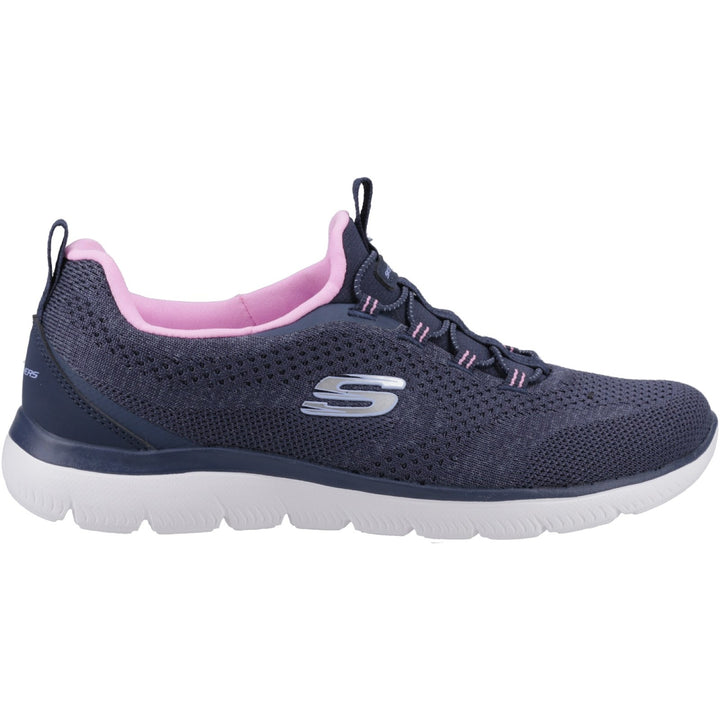 Women's Wide Fit Skechers 150120 Summits New Nature Trainers in Black/Multi - Image 1