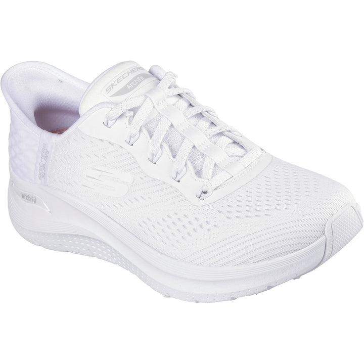 Women's Wide Fit Skechers 150066 Slip-ins Arch Fit 2.0 Easy Chic Trainers in Natural/Pink - Image 1