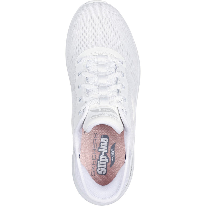 Women's Wide Fit Skechers 150066 Slip-ins Arch Fit 2.0 Easy Chic Trainers in Natural/Pink - Image 1