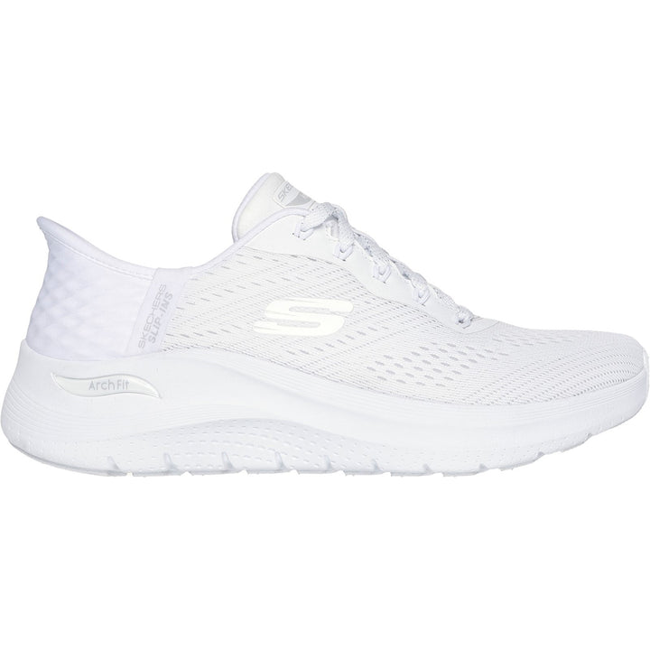 Women's Wide Fit Skechers 150066 Slip-ins Arch Fit 2.0 Easy Chic Trainers in Natural/Pink - Image 1