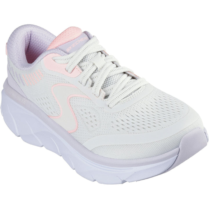 Women's Wide Fit Skechers 150007 D'lux Walker 2.0 Active Pace Trainers in Black/Lavender - Image 1