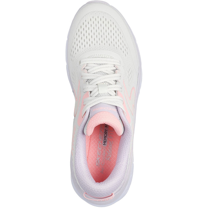 Women's Wide Fit Skechers 150007 D'lux Walker 2.0 Active Pace Trainers in Black/Lavender - Image 1