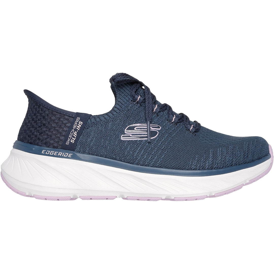 Women's Relaxed Fit Skechers 150470 Edgeride Impression Trainers in Black/Pink - Image 8