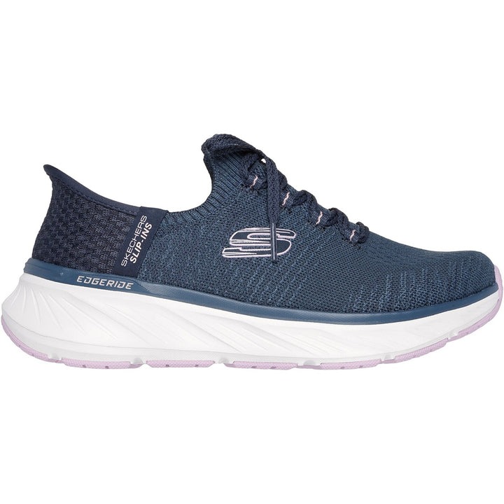 Women's Relaxed Fit Skechers 150470 Edgeride Impression Trainers in Black/Pink - Image 1