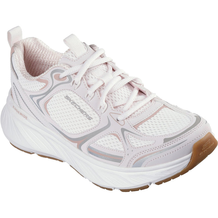 Women's Relaxed Fit Skechers 150475 Edgeride Silver Eclipse Trainers in Pink - Image 1