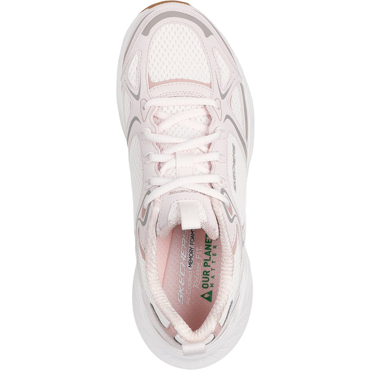 Women's Relaxed Fit Skechers 150475 Edgeride Silver Eclipse Trainers in Pink - Image 1