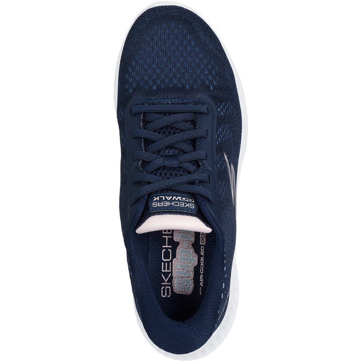 Women's Wide Fit Skechers 125643 Slip-ins Go Walk Now Khloe Trainers in Blue/Green - Image 1