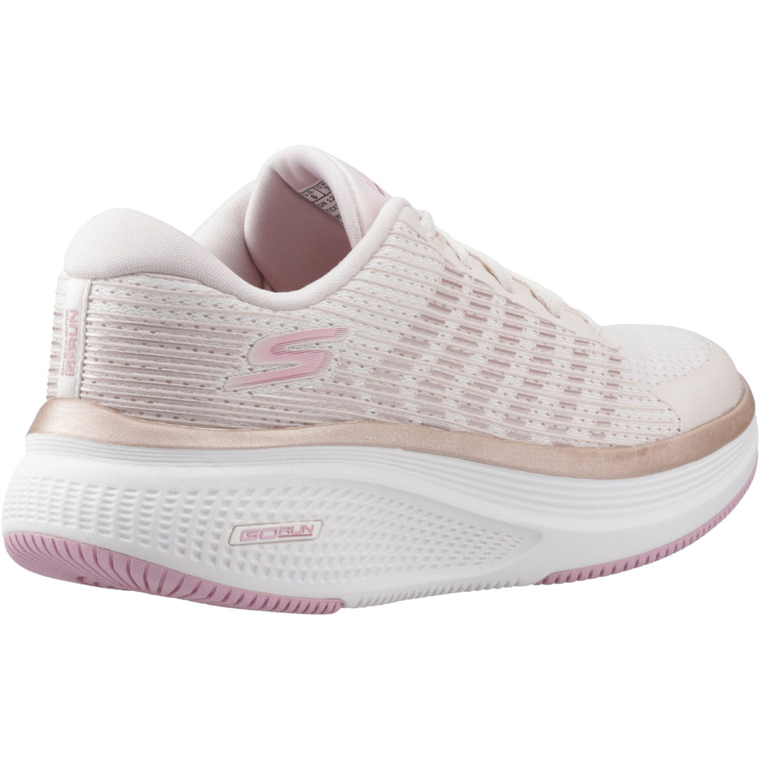 Women's Wide Fit Skechers 129008 Performance Go Run Elevate 2.0 Badric Trainers in Natural/Pink - Image 4
