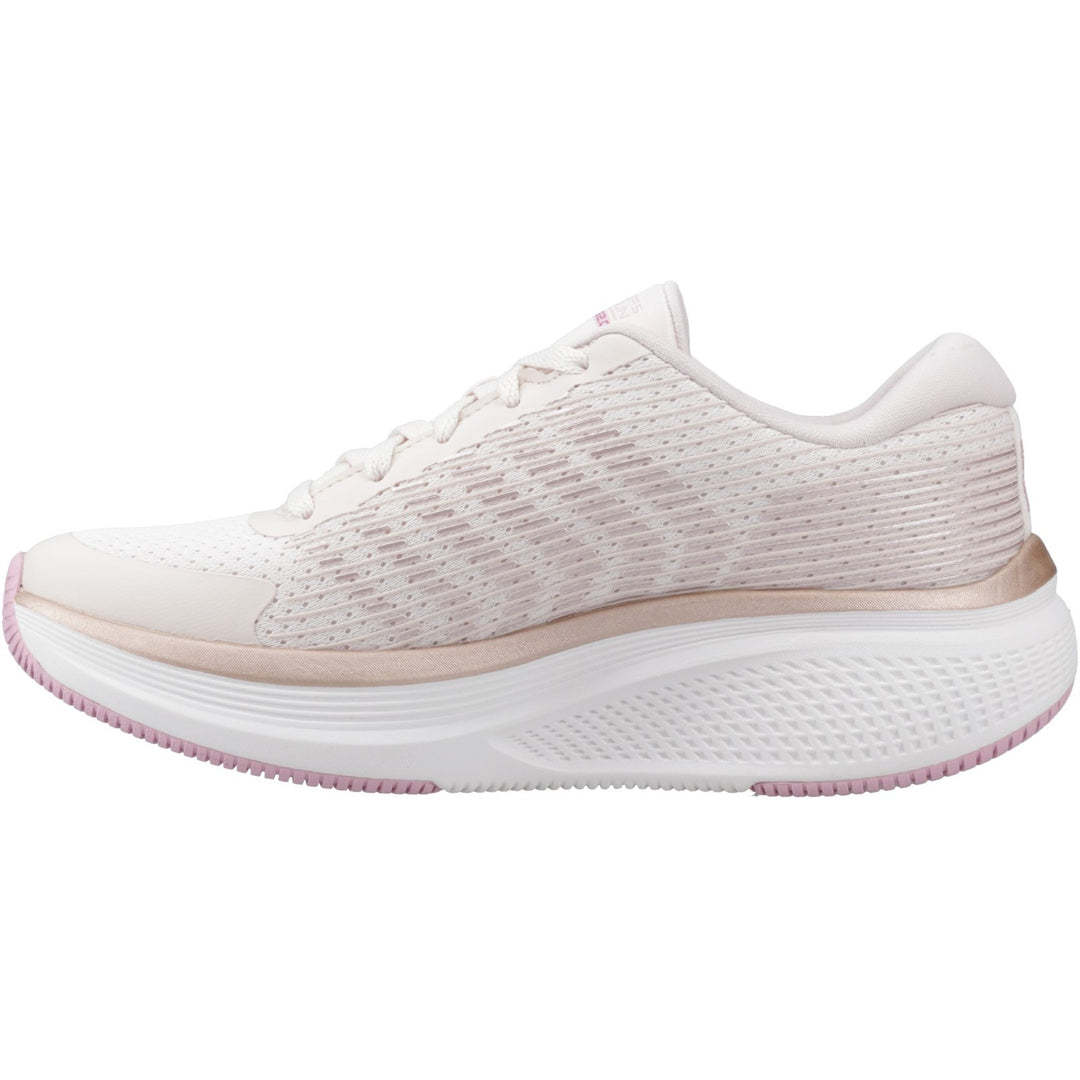 Women's Wide Fit Skechers 129008 Performance Go Run Elevate 2.0 Badric Trainers in Natural/Pink - Image 5