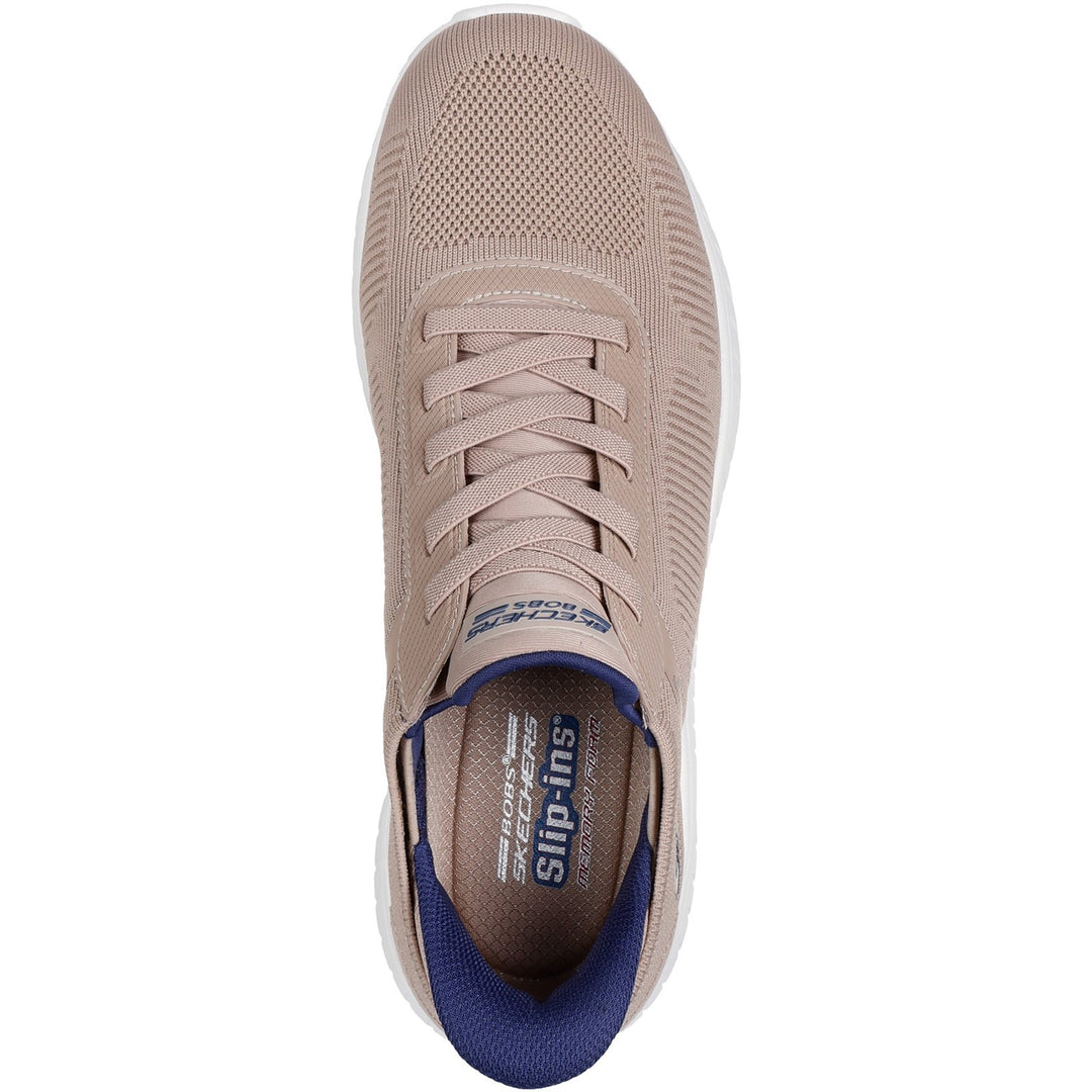 Men's Wide Fit Skechers 118312 Slip-ins Bobs Sport Squad Chaos Solid Step Trainers in Navy - Image 11