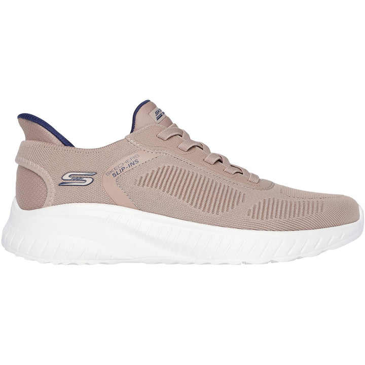 Men's Wide Fit Skechers 118312 Slip-ins Bobs Sport Squad Chaos Solid Step Trainers in Navy - Image 1