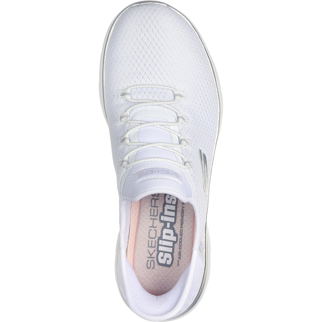 Women's Wide Fit Skechers 150123 Slip-ins Summits Diamond Dream Trainer in Navy/Pink - Image 11