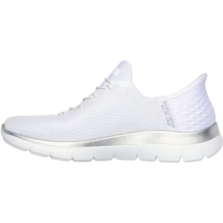 Women's Wide Fit Skechers 150123 Slip-ins Summits Diamond Dream Trainer in Navy/Pink - Image 1