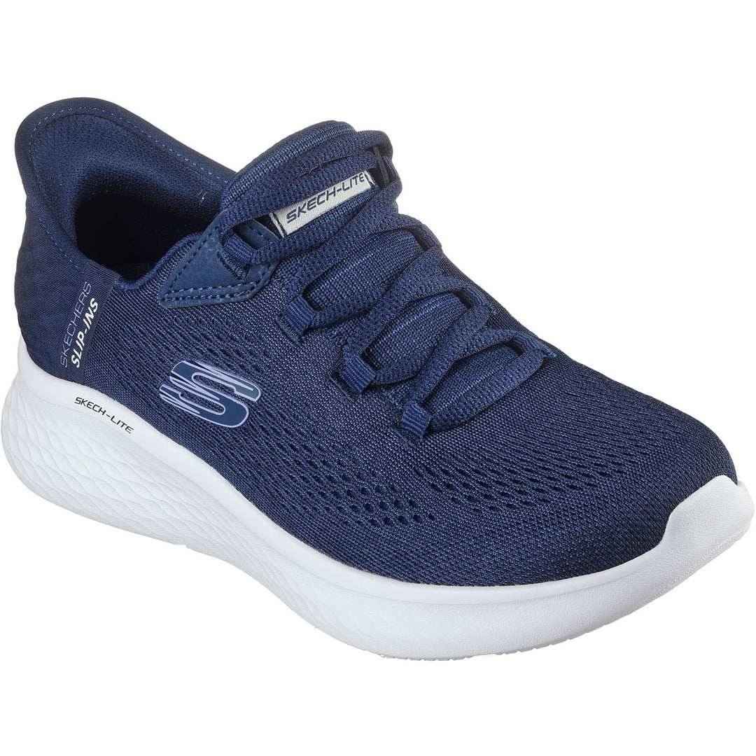 Women's Wide Fit Skechers 150012 Slip-ins Skech Lite Pro Natural Trainers in Grey/Multi - Image 8