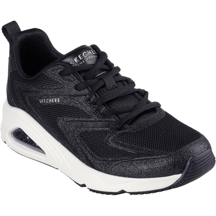 Women's Wide Fit Skechers 177411 Tres-Air Uno Glit Airy Trainers in Black - Image 1