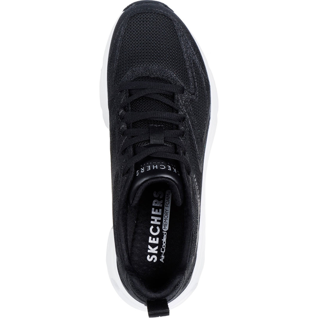 Women's Wide Fit Skechers 177411 Tres-Air Uno Glit Airy Trainers in Black - Image 5