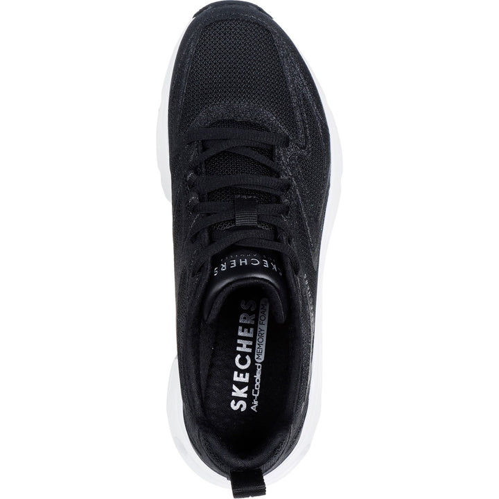 Women's Wide Fit Skechers 177411 Tres-Air Uno Glit Airy Trainers in Black - Image 1