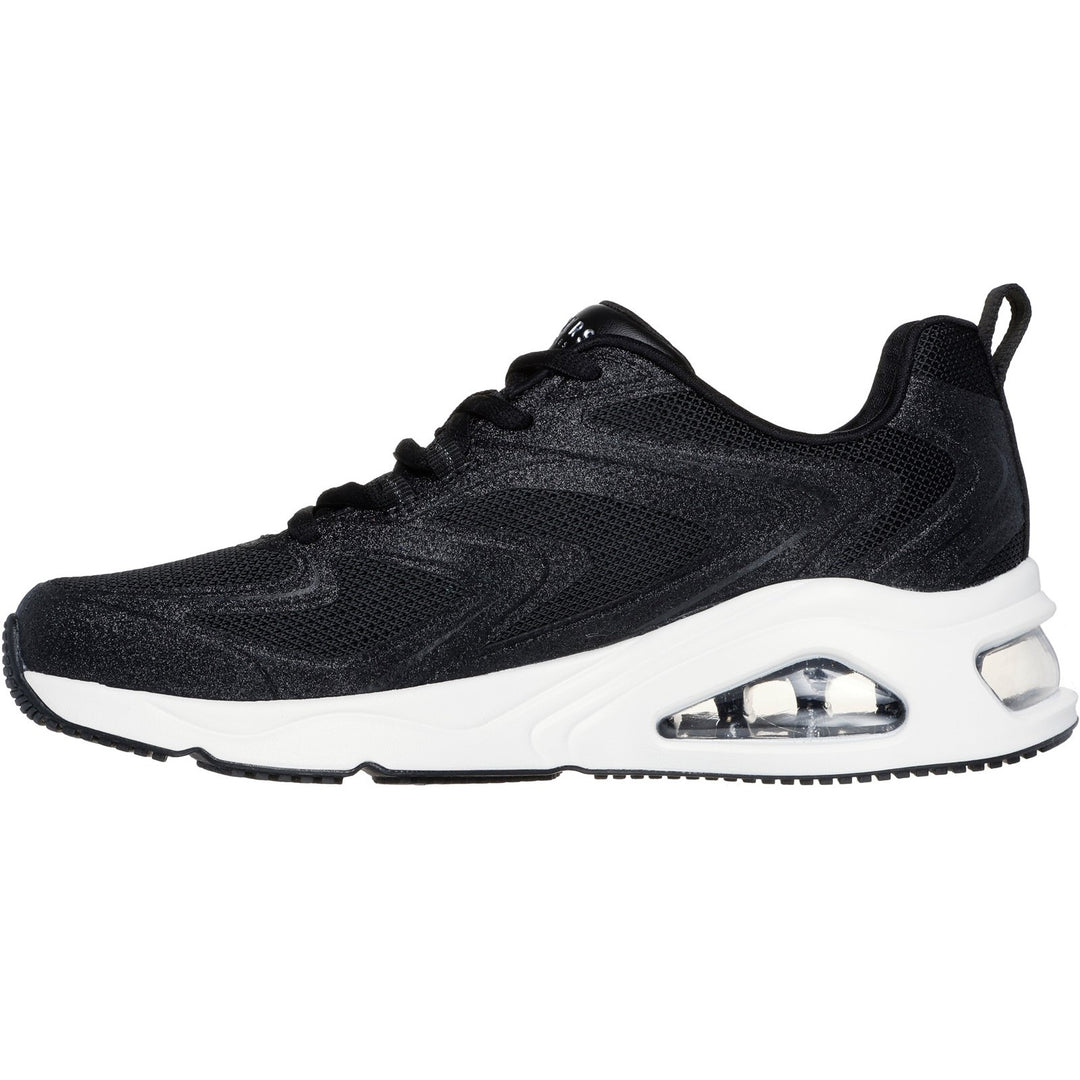 Women's Wide Fit Skechers 177411 Tres-Air Uno Glit Airy Trainers in Black - Image 4