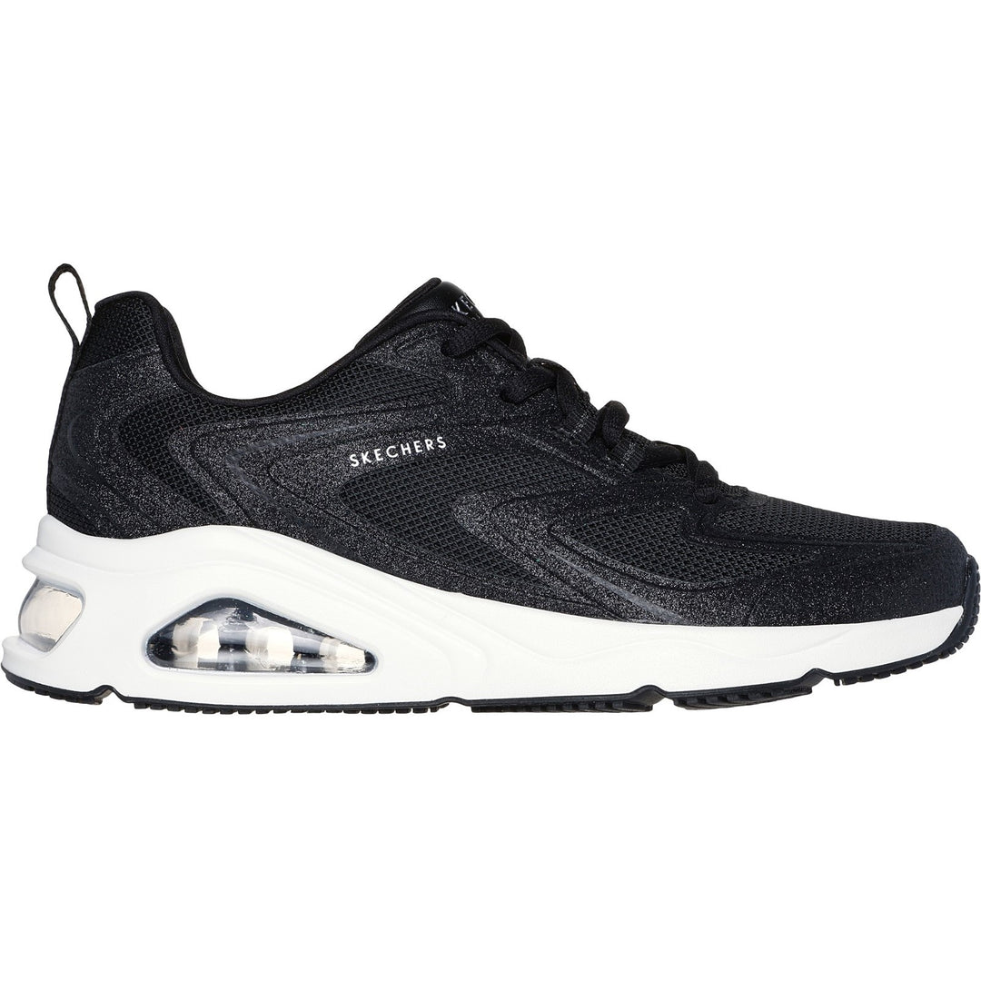 Women's Wide Fit Skechers 177411 Tres-Air Uno Glit Airy Trainers in Black - Image 2