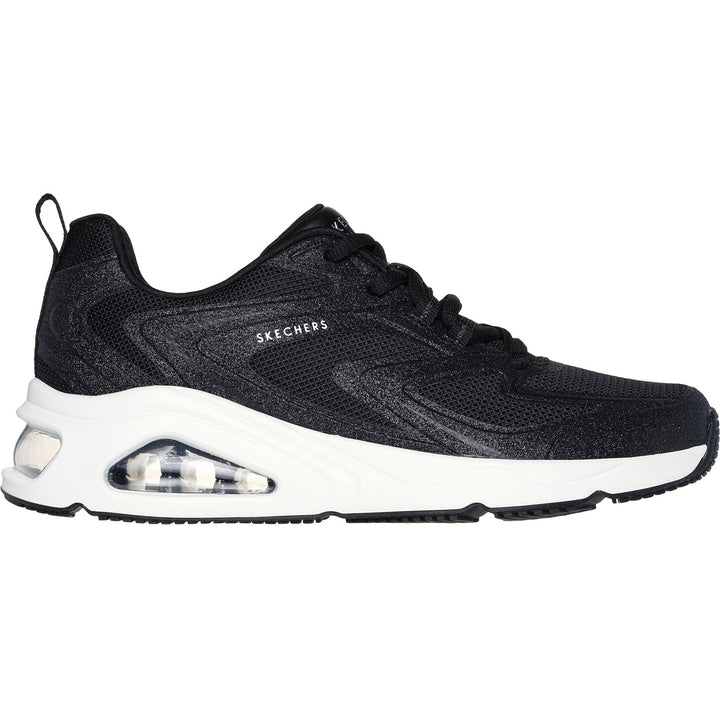Women's Wide Fit Skechers 177411 Tres-Air Uno Glit Airy Trainers in Black - Image 1