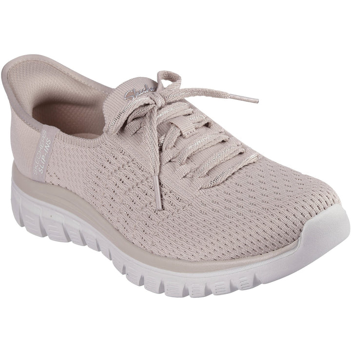 Women's Wide Fit Skechers 100736 Slip-ins Graceful First Blush Trainers in Black - Image 1