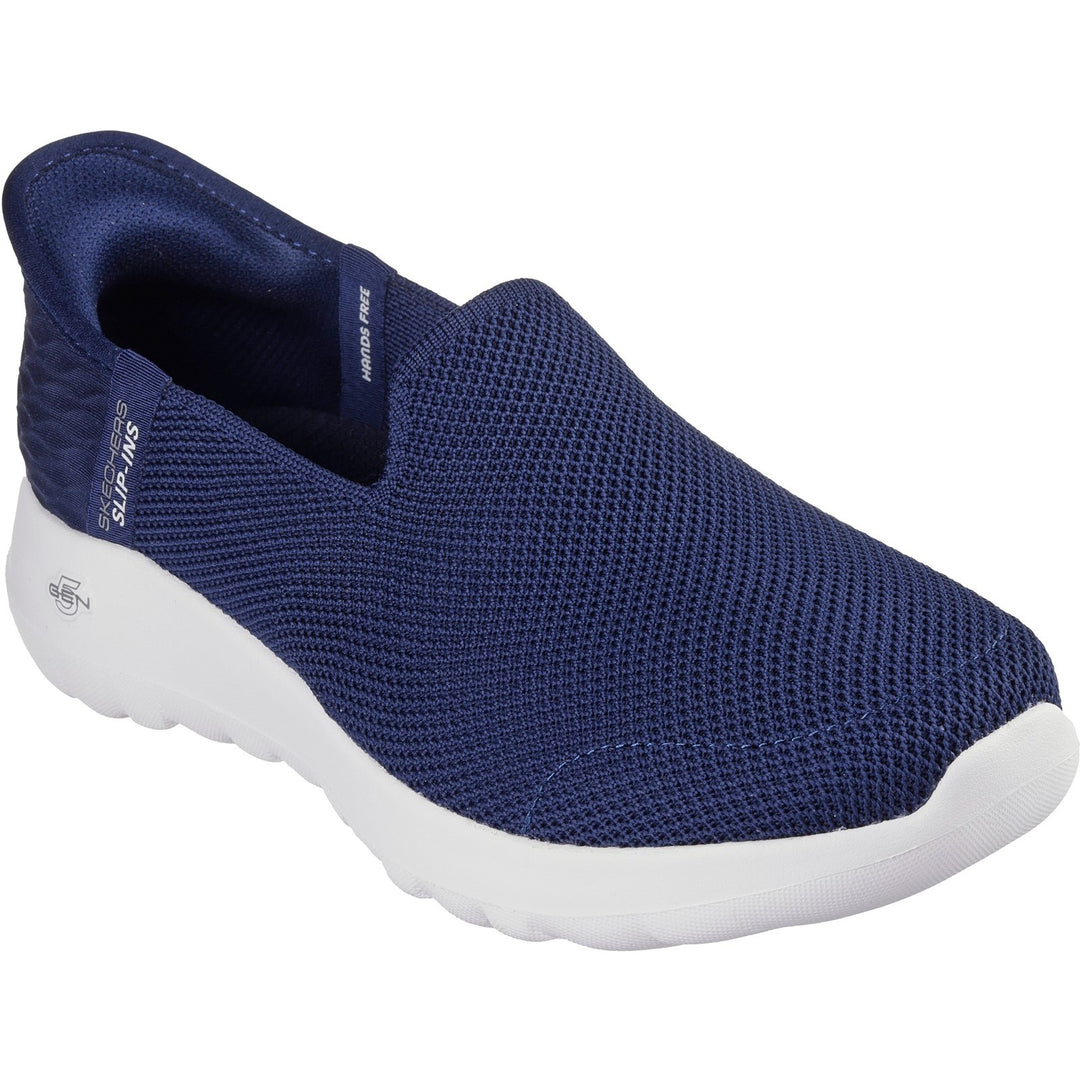 Women's Wide Fit Skechers 124641 Slip-ins Go Walk Joy Vela Shoes in Black - Image 8