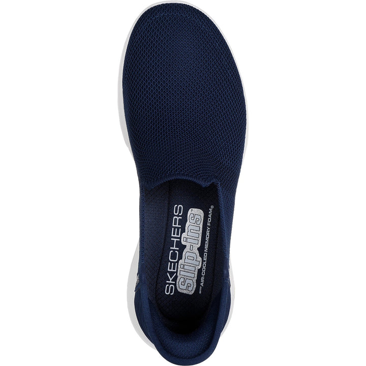 Women's Wide Fit Skechers 124641 Slip-ins Go Walk Joy Vela Shoes in Black - Image 1