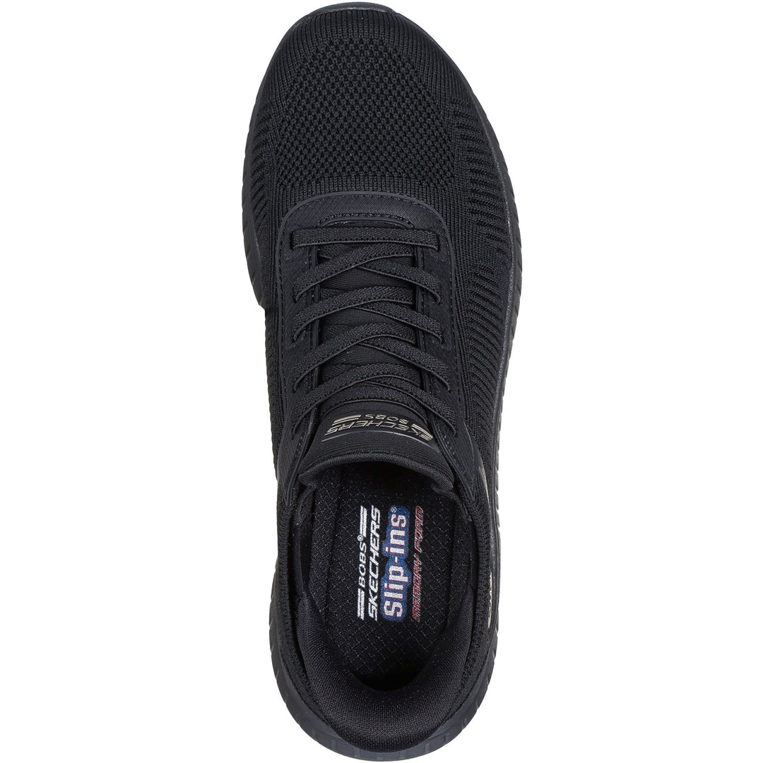 Women's Wide Fit Skechers Slip-ins 117497 Waves Bobs Sport Squad Trainers in Black - Image 7