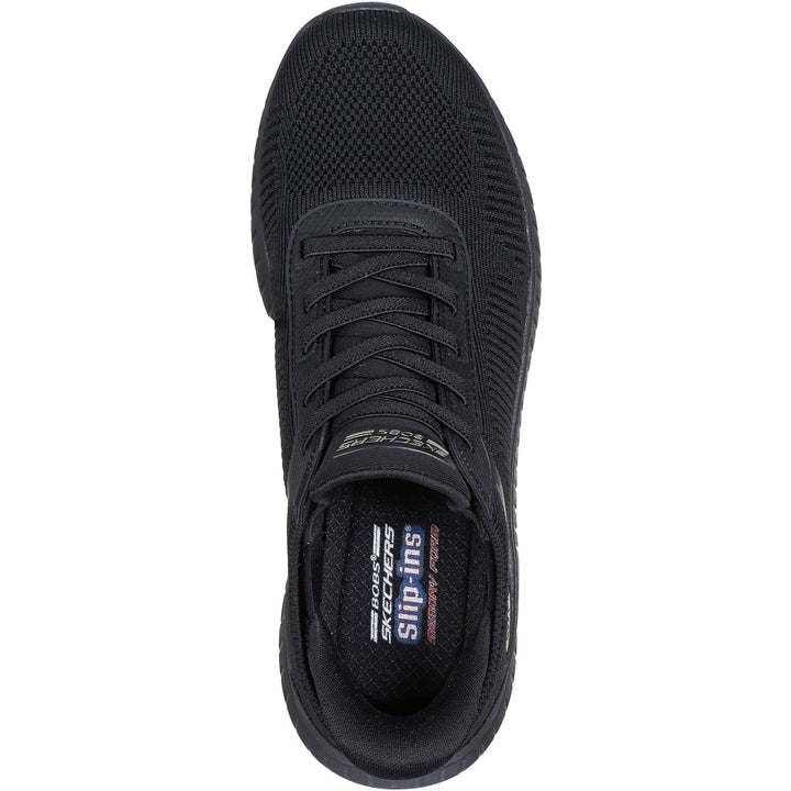 Women's Wide Fit Skechers Slip-ins 117497 Waves Bobs Sport Squad Trainers in Black - Image 1