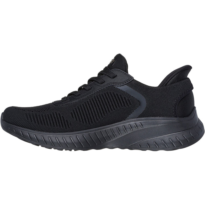 Women's Wide Fit Skechers Slip-ins 117497 Waves Bobs Sport Squad Trainers in Black - Image 1