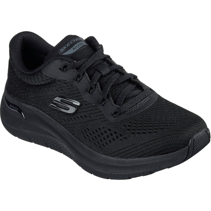 Womens Wide Fit Skechers 150051 2.0 Arch Fit Big League Trainers in Black/Black - Image 1